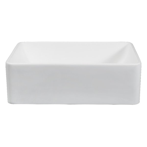 Fauceture EVA20156 Solid Surface Matte Stone Single-Bowl Bathroom Sink, Matte Wht EVA20156